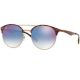 Ray Ban 0RB3545 9074X0 51 COPPER ON TOP HAVANA GRADIENT BLUE MIRROR RED Metal Unisex